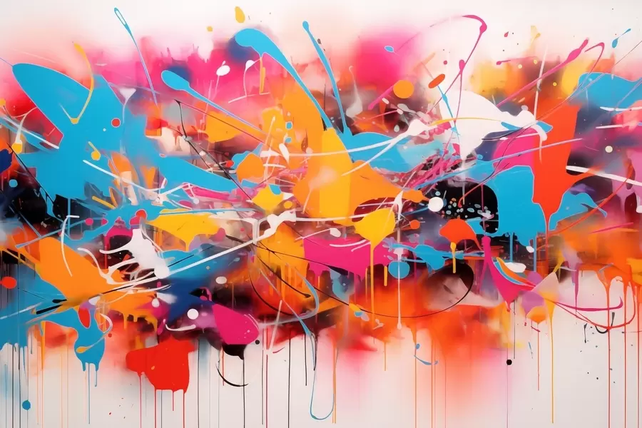 murales de pared Salpicadura abstracta de colores vivos w02219