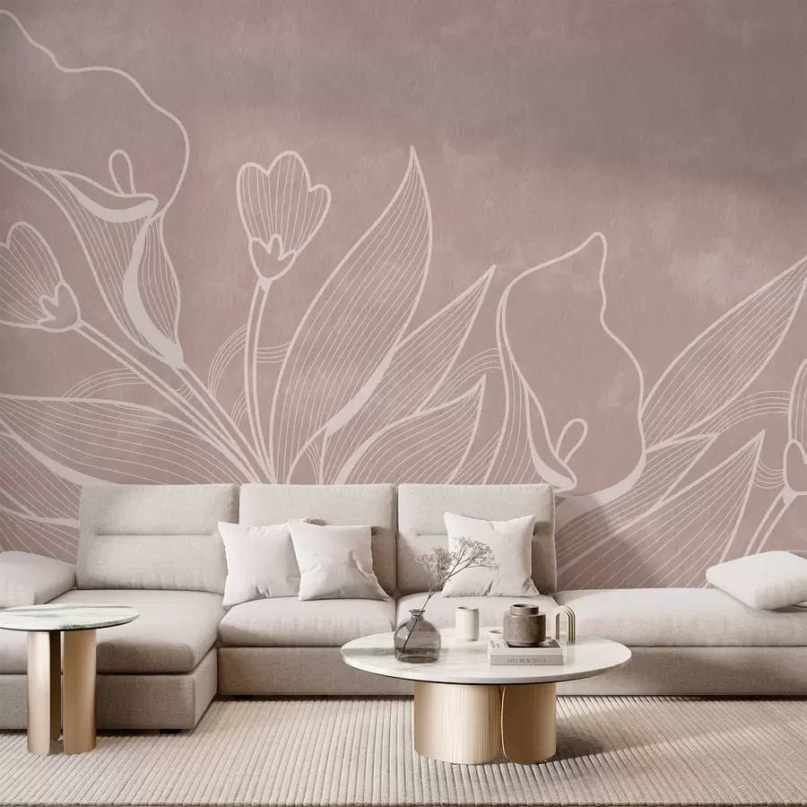 murales de pared Boceto de flores w02220v1