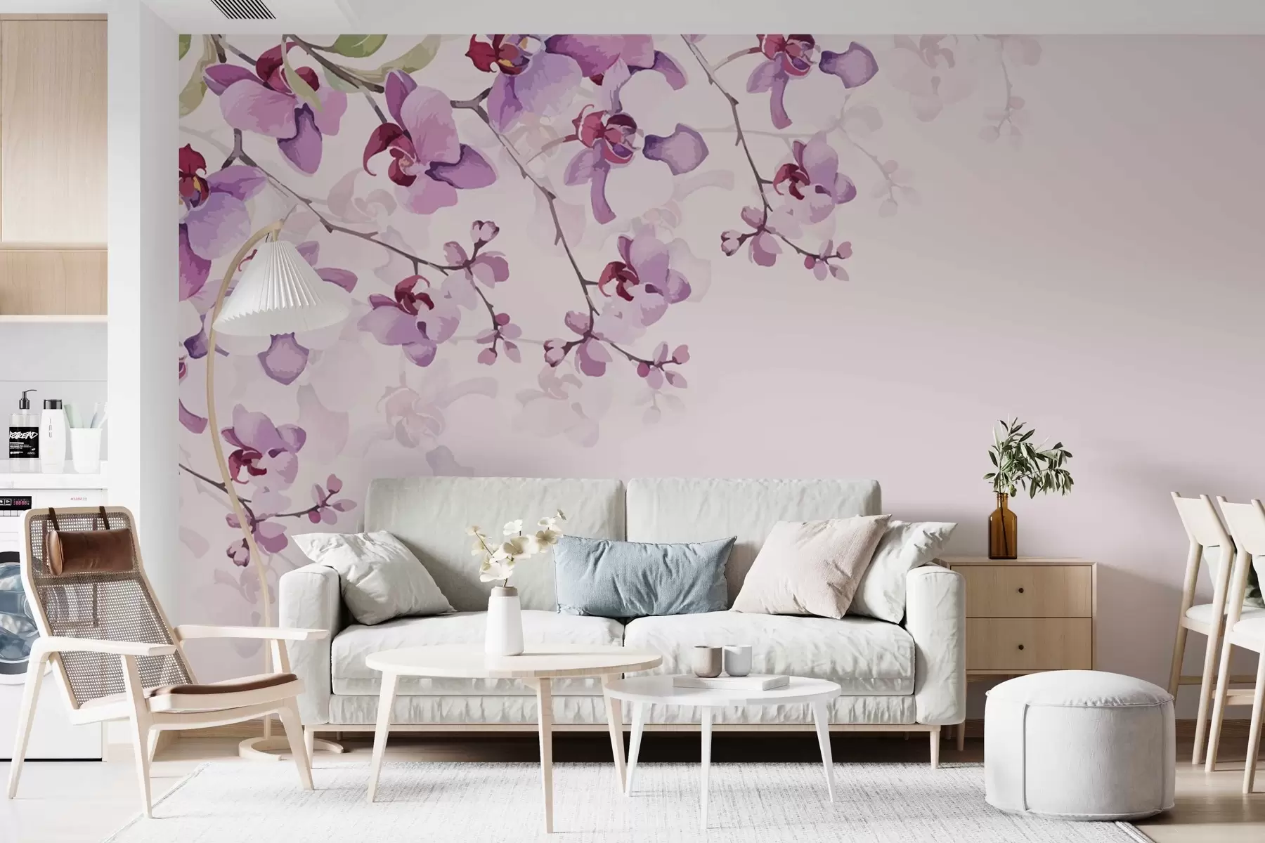 murales de pared Ramas de orquídeas rosas w02282