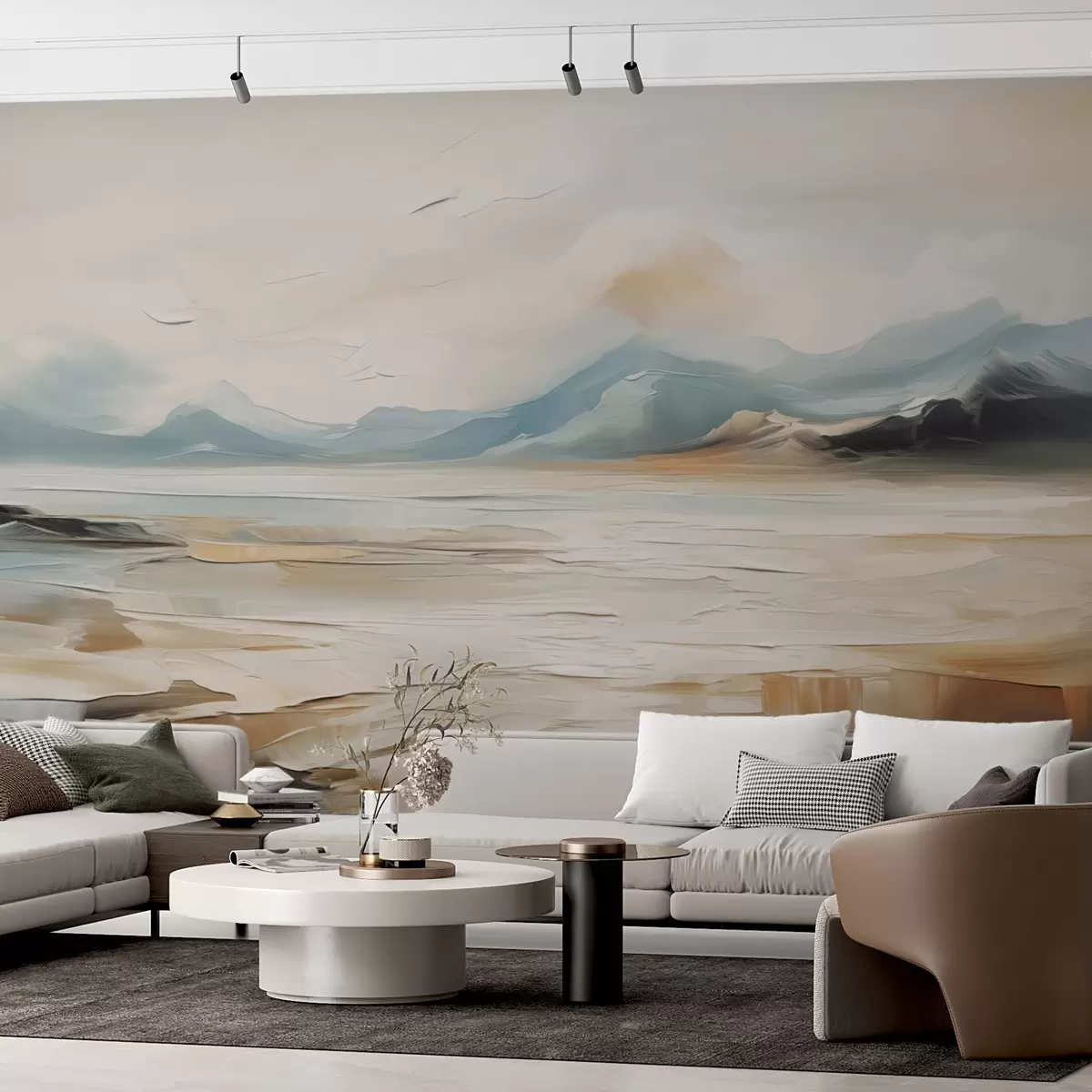 murales de pared Paisaje de montaña imitación de pintura w02329