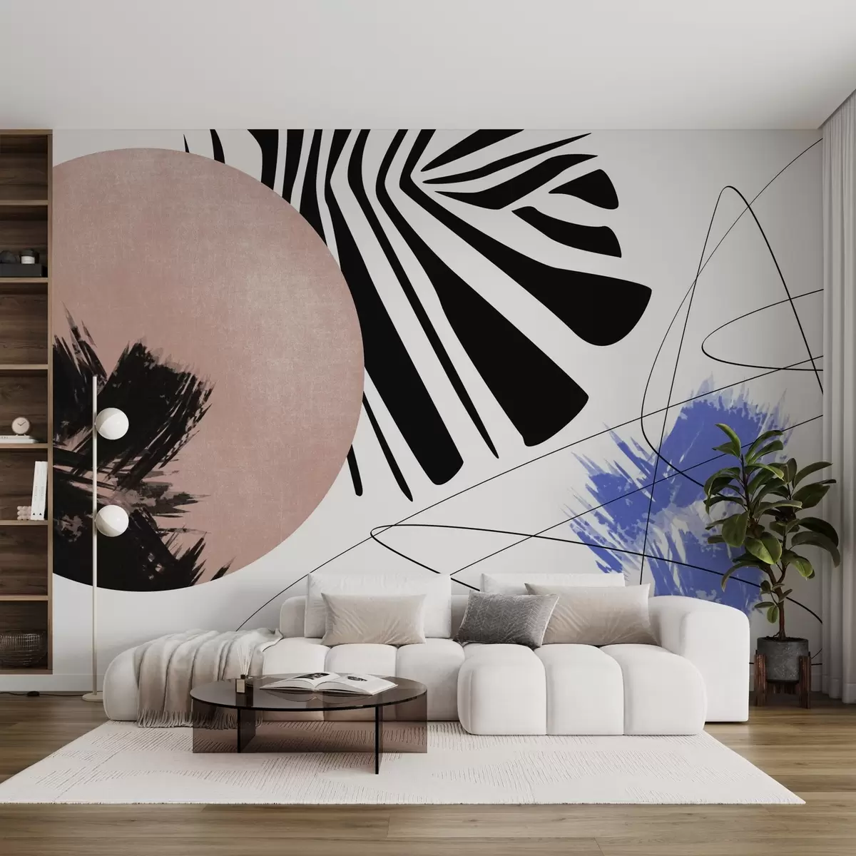 murales de pared Líneas, rayas y manchas texturadas w02335