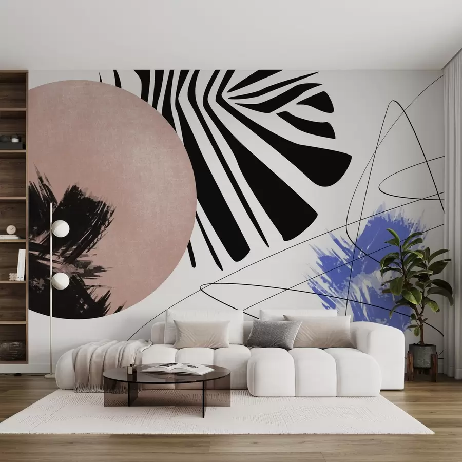 murales de pared Líneas, rayas y manchas texturadas w02335