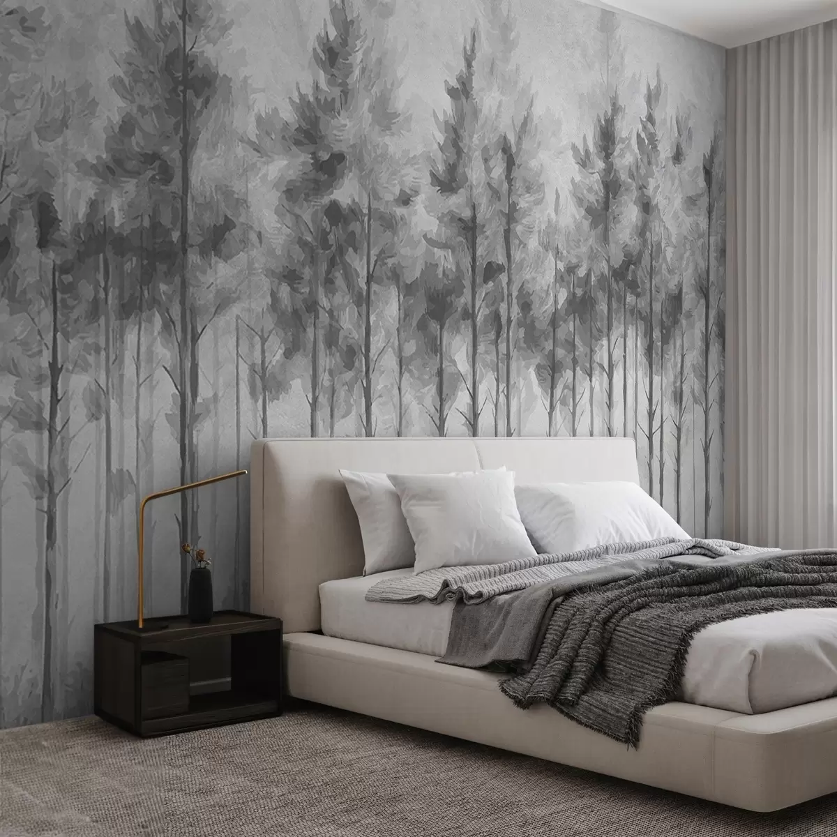 murales de pared Bosque abstracto pintado en la pared w02005