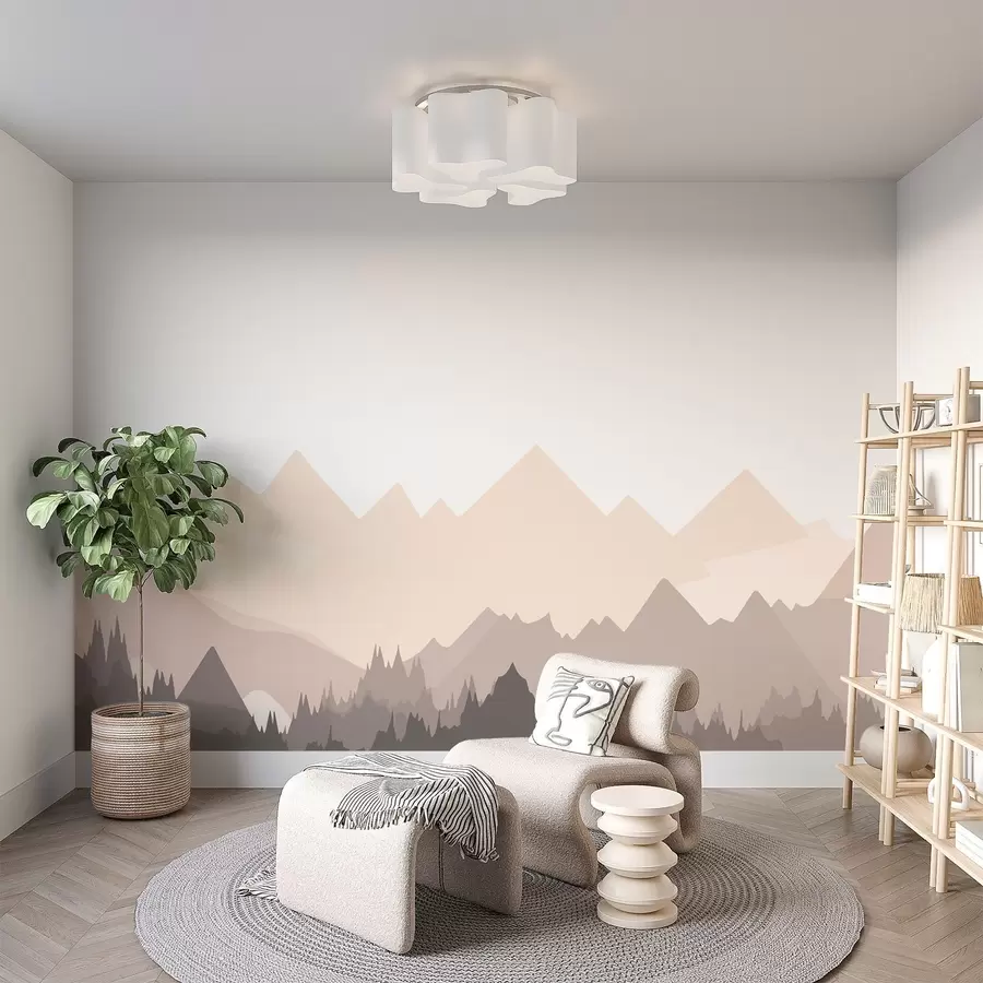 murales de pared Siluetas de montañas w02303