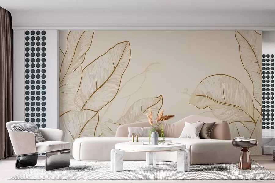 murales de pared Contornos de hojas de plátano w02307