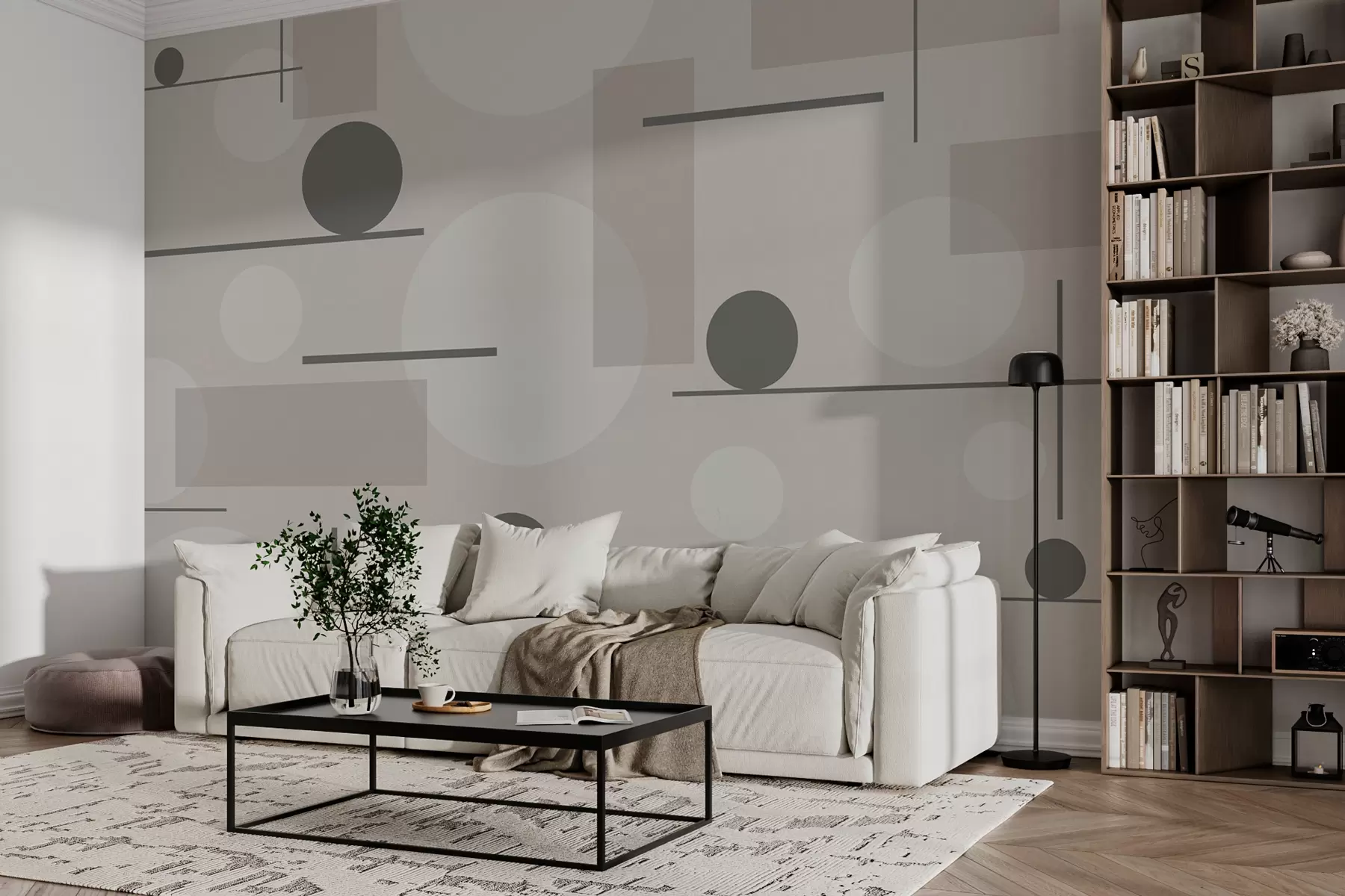 murales de pared Formas geométricas en colores pastel w02321