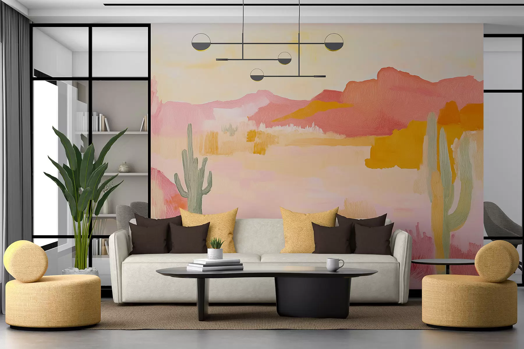 murales de pared Desierto brillante con cactus w08451