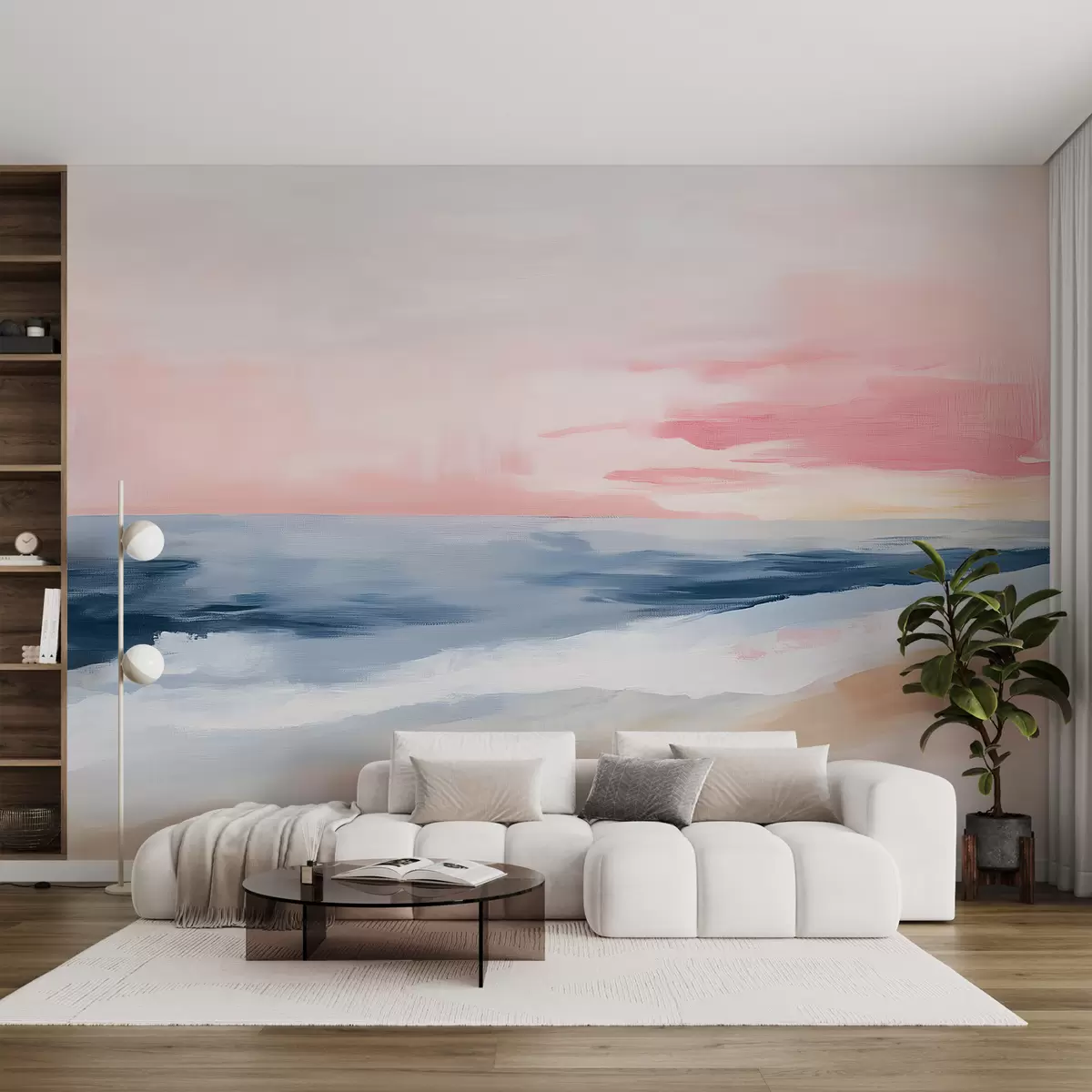 murales de pared Suave mar en el estilo de la pintura acrílica w08452