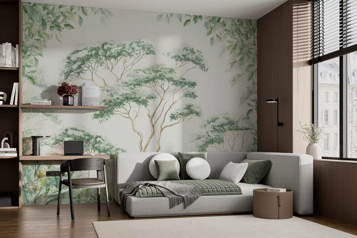 murales de pared Selva tropical con un conejito w02478