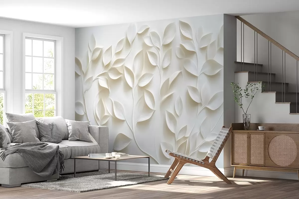 murales de pared Ramas voluminosas con hojas w02504