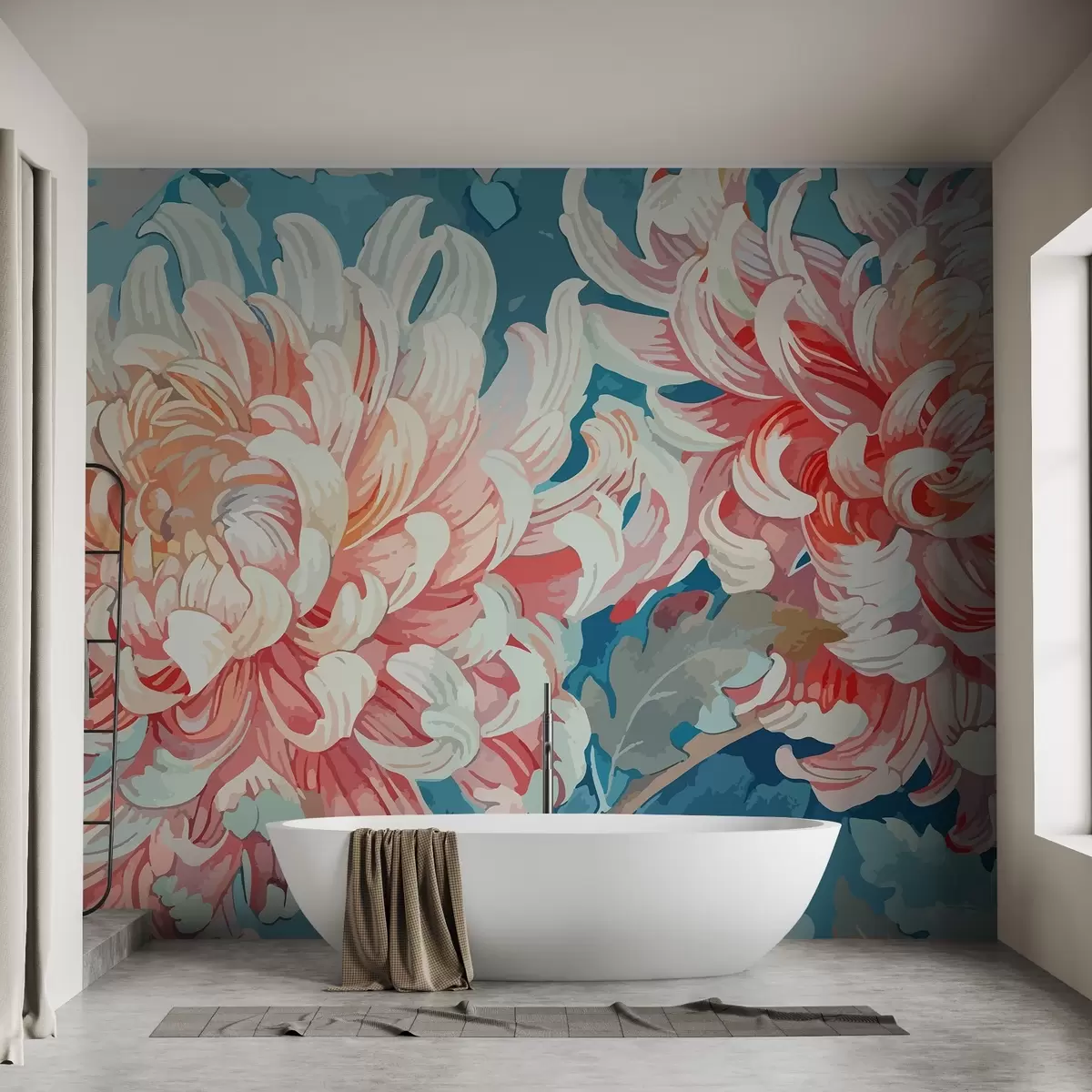 murales de pared Grandes flores de crisantemo w02542