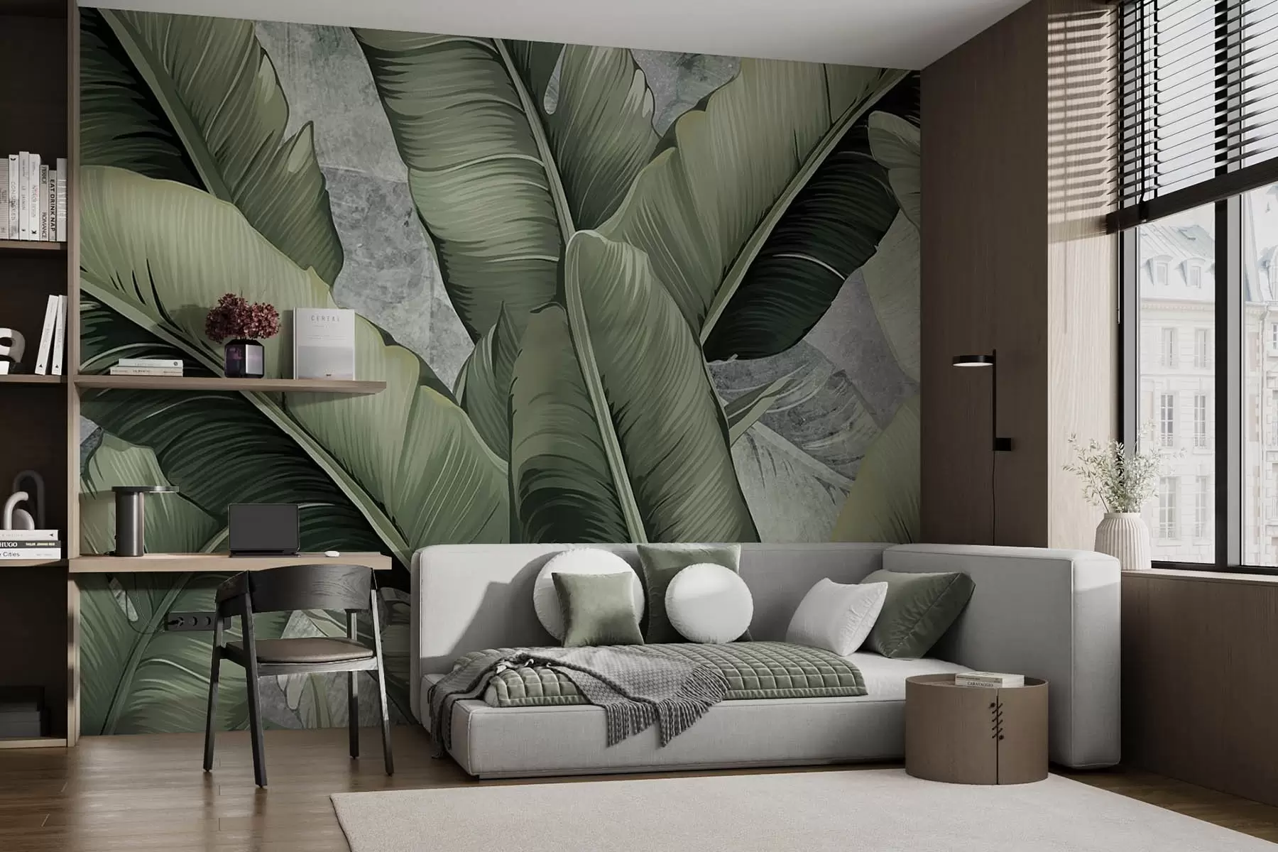 murales de pared hojas de plátano w08511