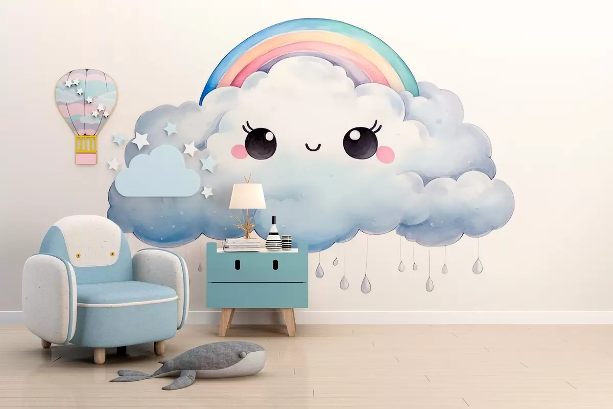 murales de pared Nube con arco iris w02531