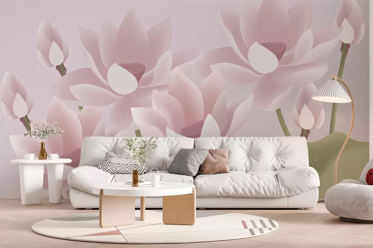 murales de pared lotos grandes rosas w02563