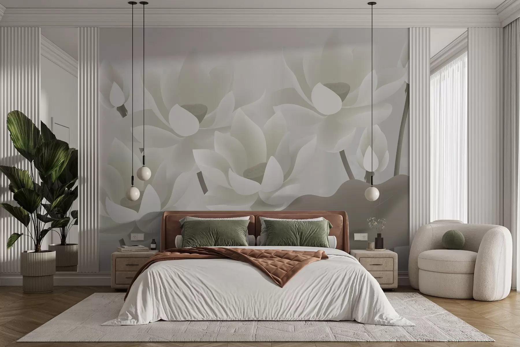 murales de pared lotos grandes beige w02563v2