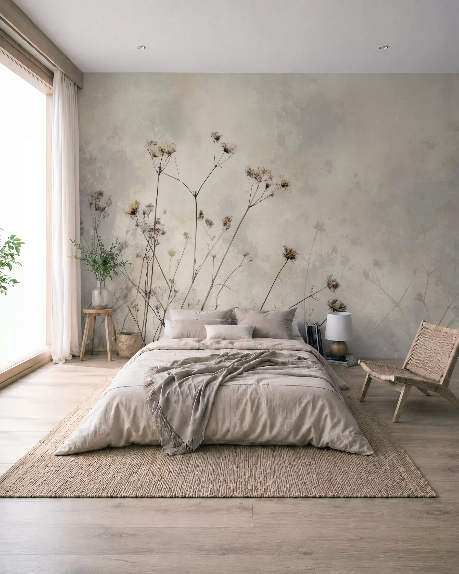 murales de pared Herbario color arena w02684