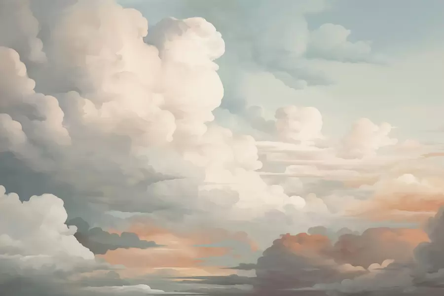 murales de pared Grandes nubes imitación de pintura w02731