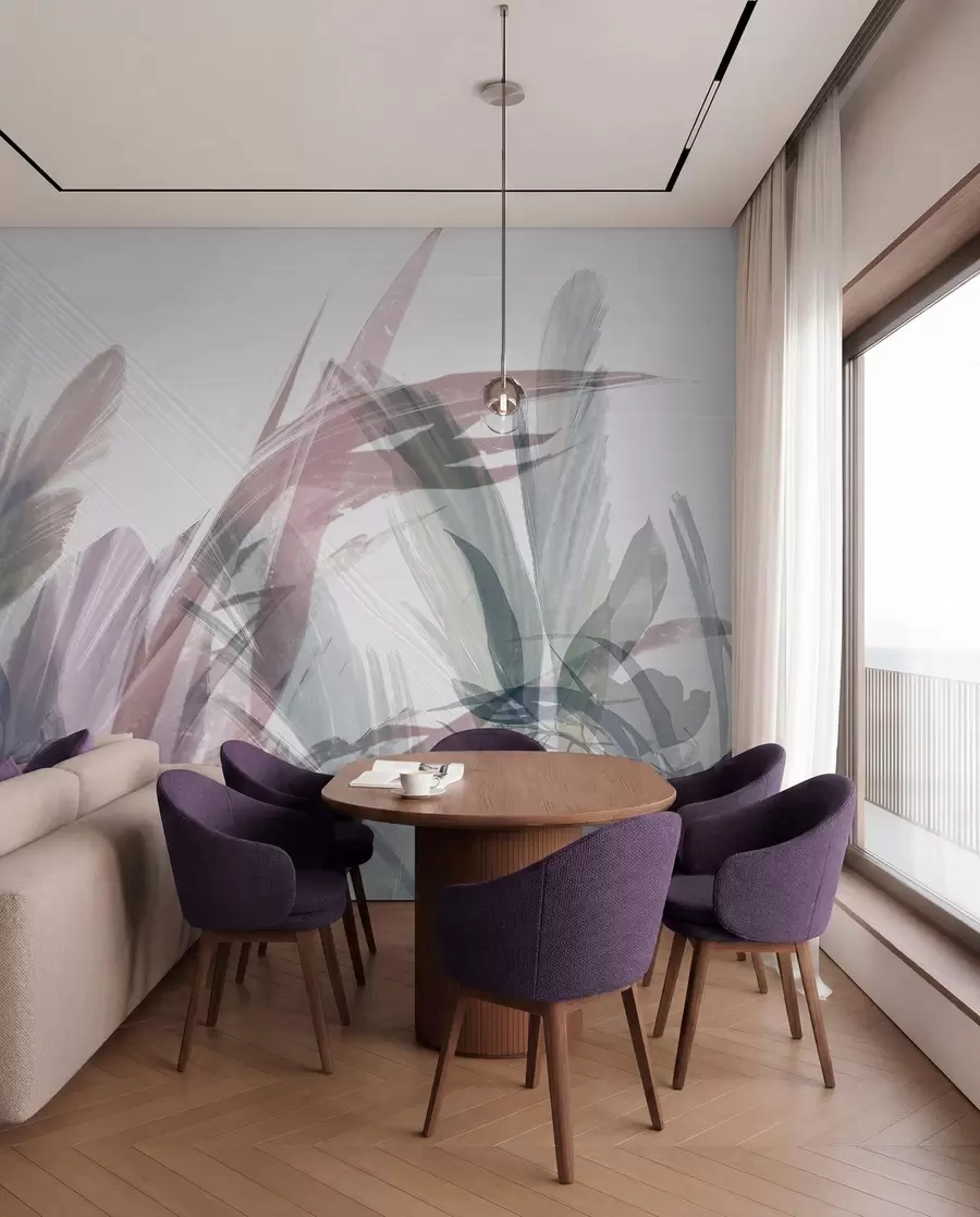 murales de pared Suave follaje en tonos suaves w00798v1