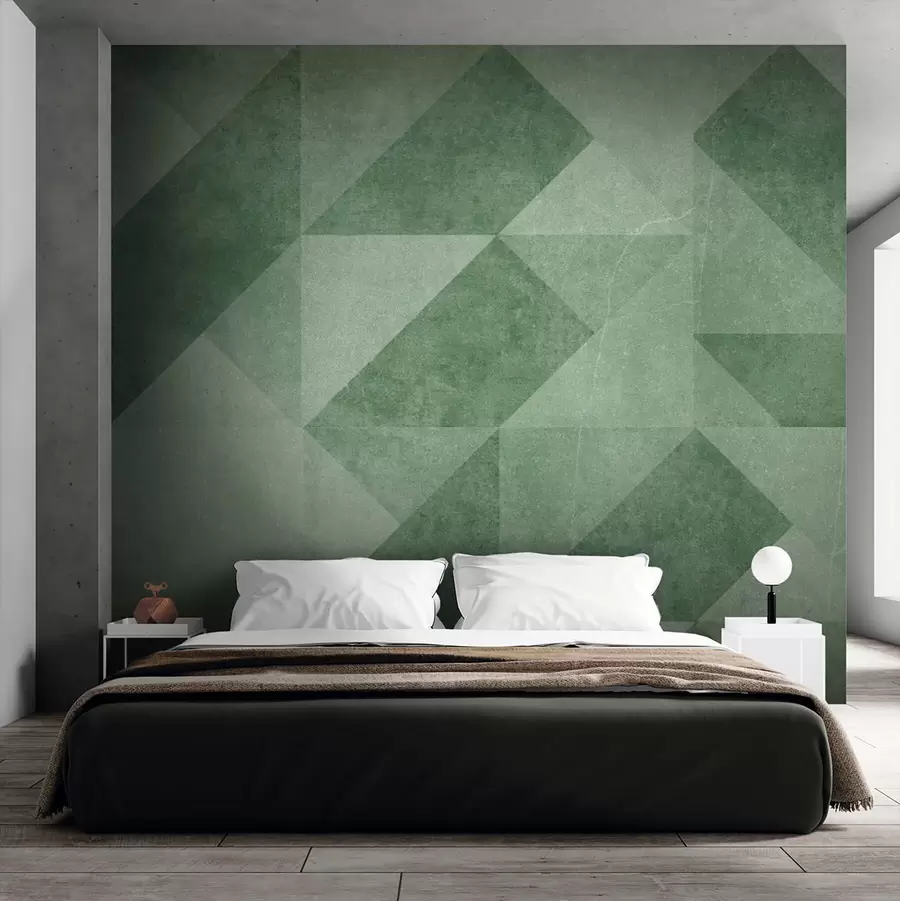 murales de pared Motivos geométricos en suaves tonos verdes u97654v2