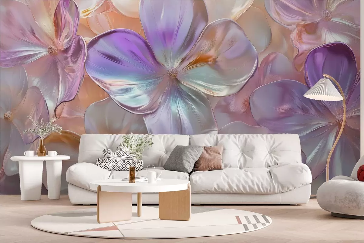 murales de pared encantadoras flores nacaradas w02762