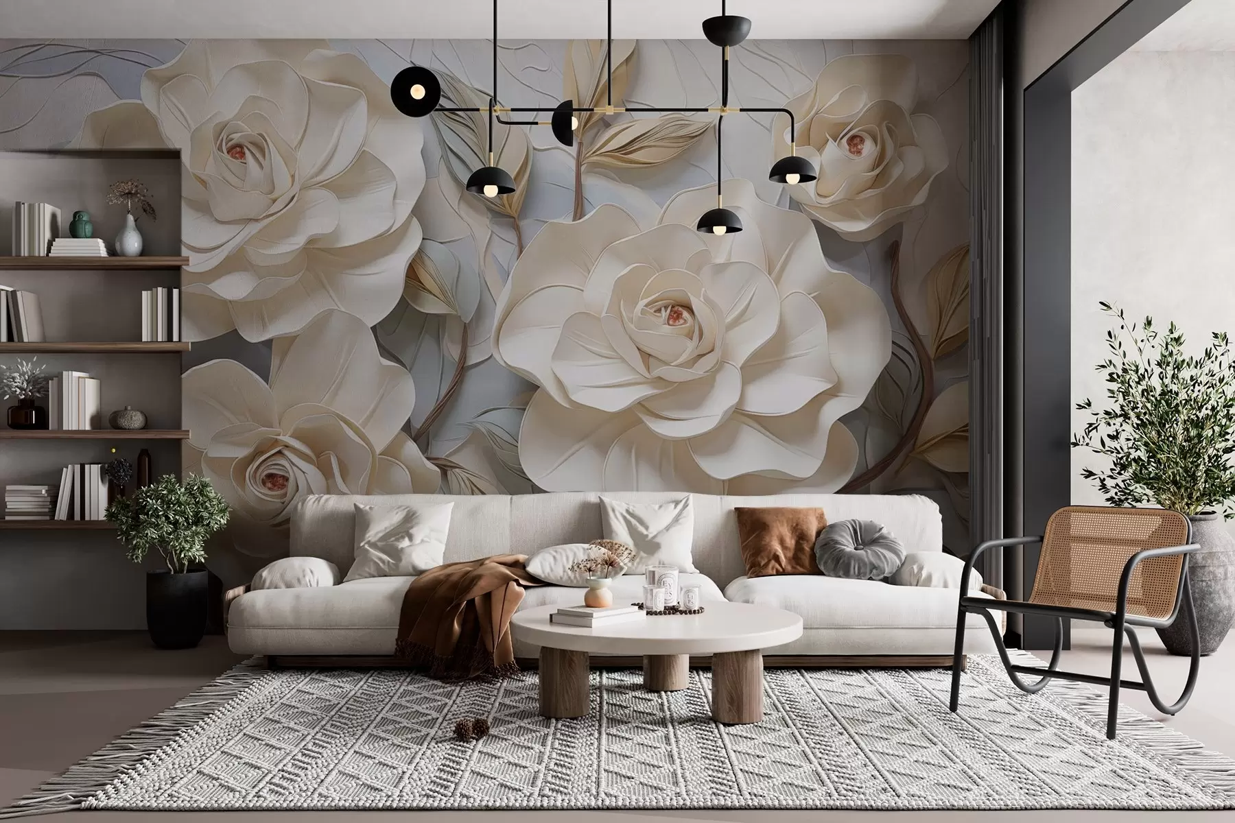 murales de pared Rosas blancas w02798