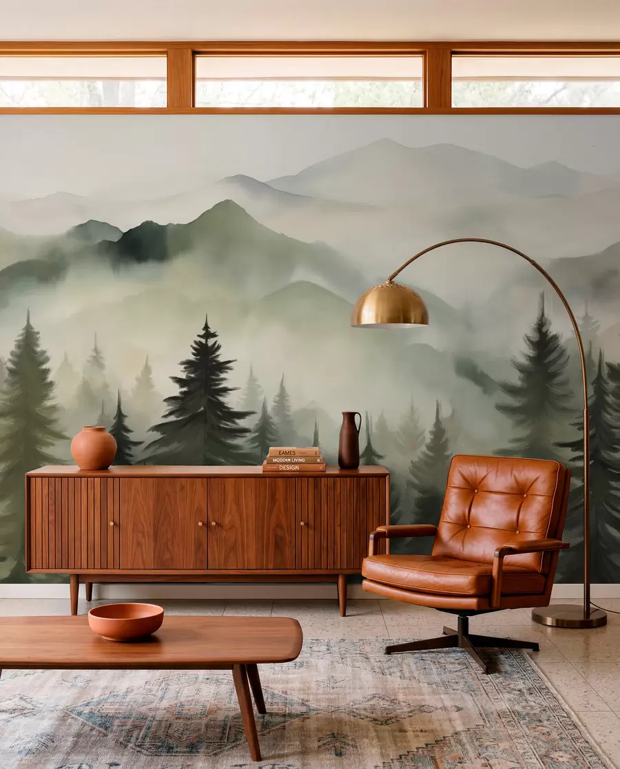 murales de pared Sierras verdes al alba w08639