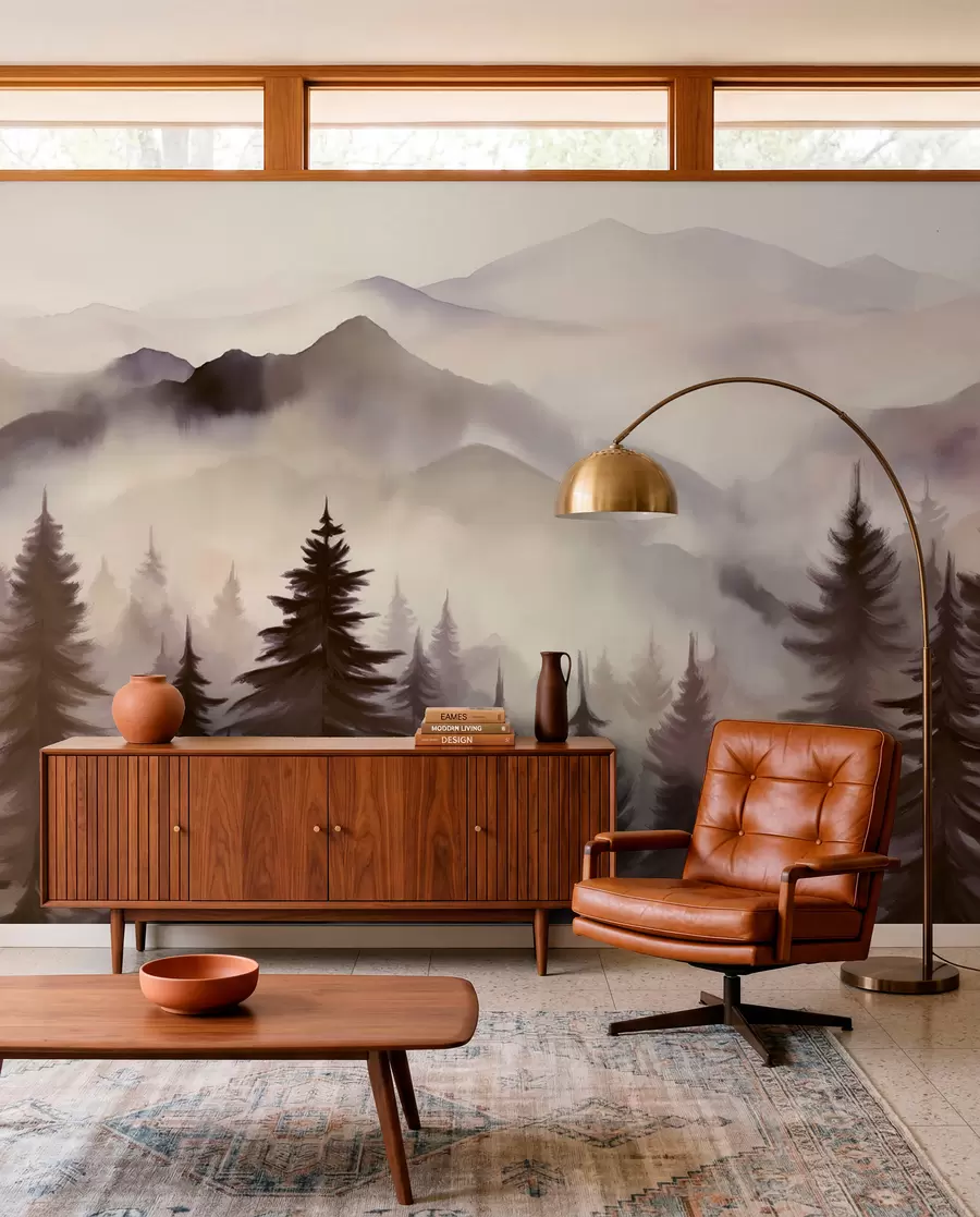 murales de pared Crestas malva al amanecer w08639v1