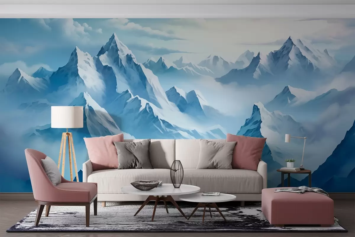 murales de pared paisaje de montaña w02862
