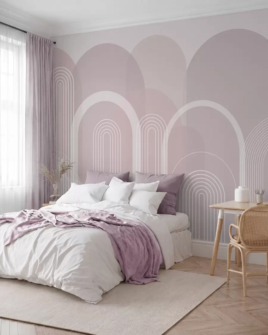 murales de pared Arcos finos sobre rosa w02935