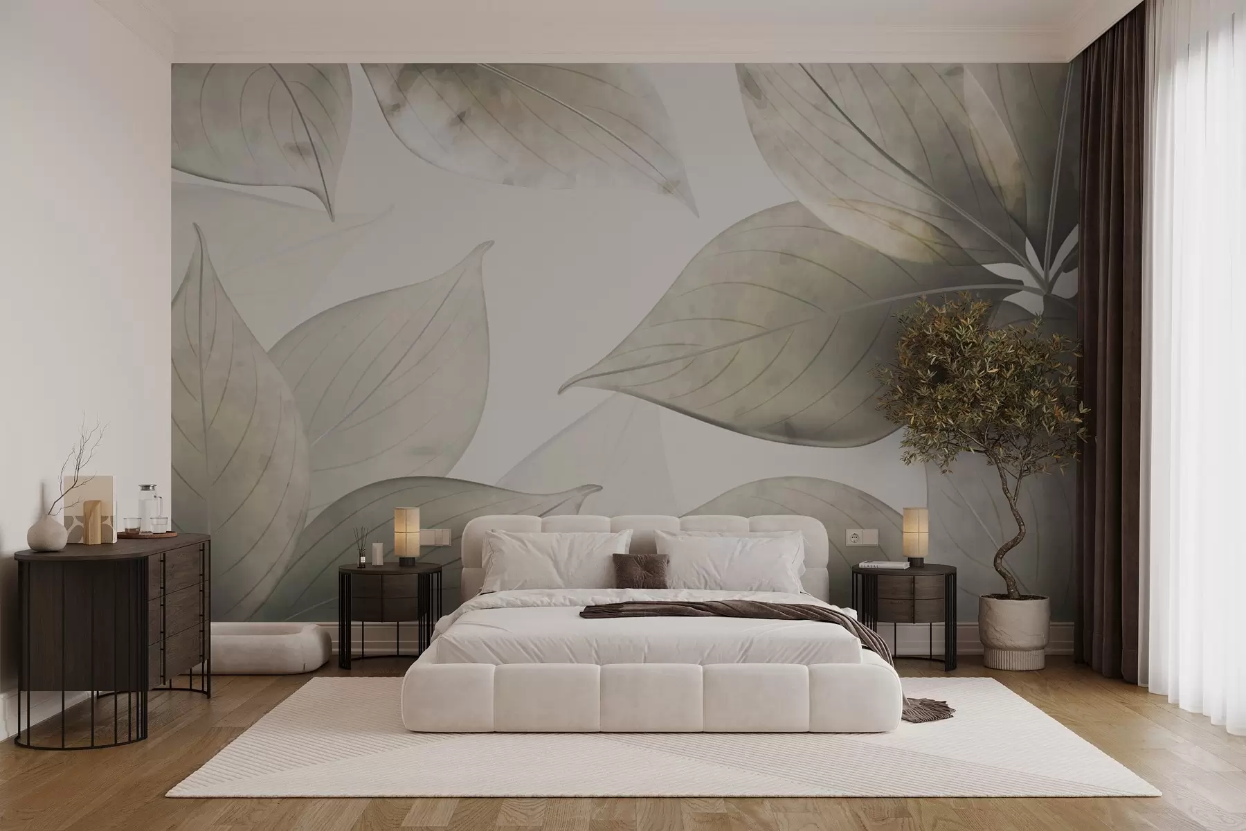 murales de pared Hojas grandes w02952