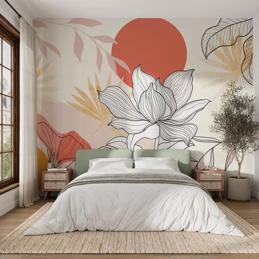 murales de pared Abstracción con plantas w02953