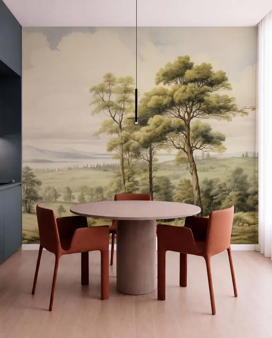 murales de pared Paisaje moderno en acuarela w02978