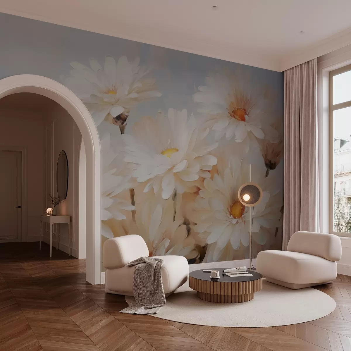 murales de pared Crisantemos imitación pintura al óleo w03034