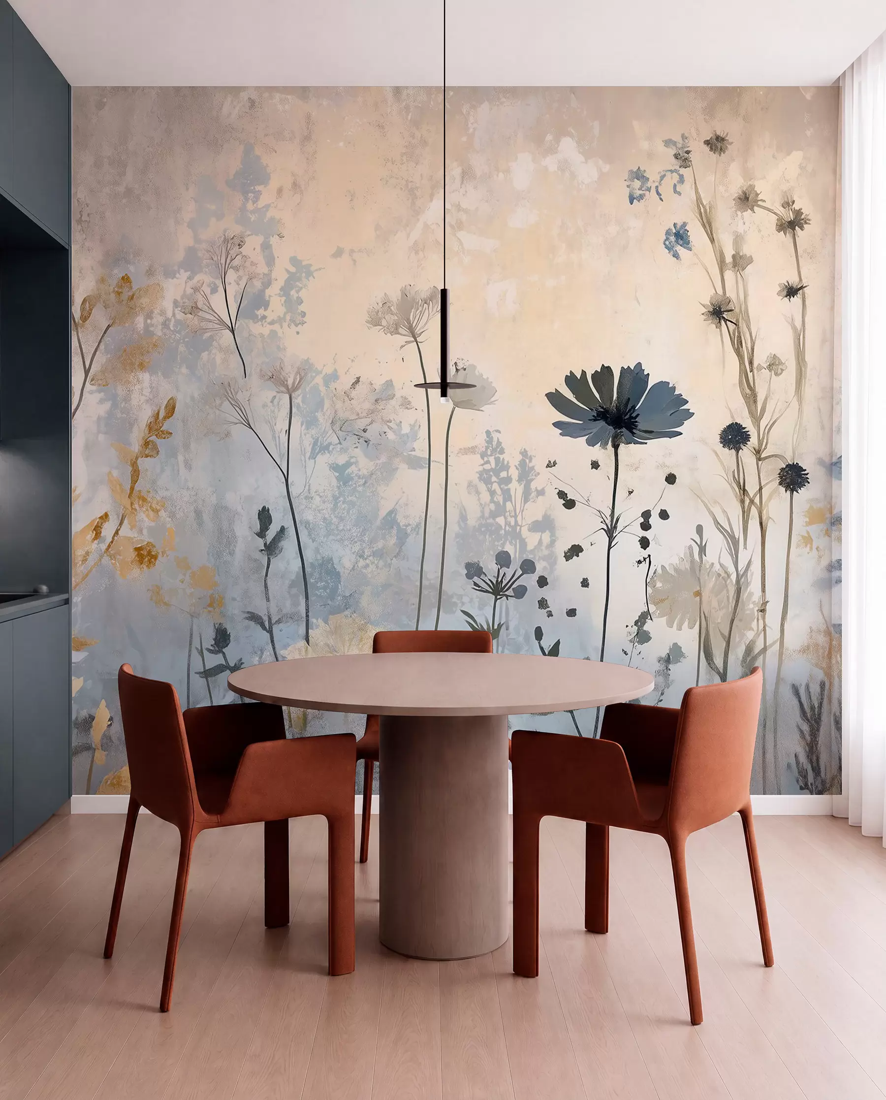murales de pared Flores silvestres en abstracto w03022