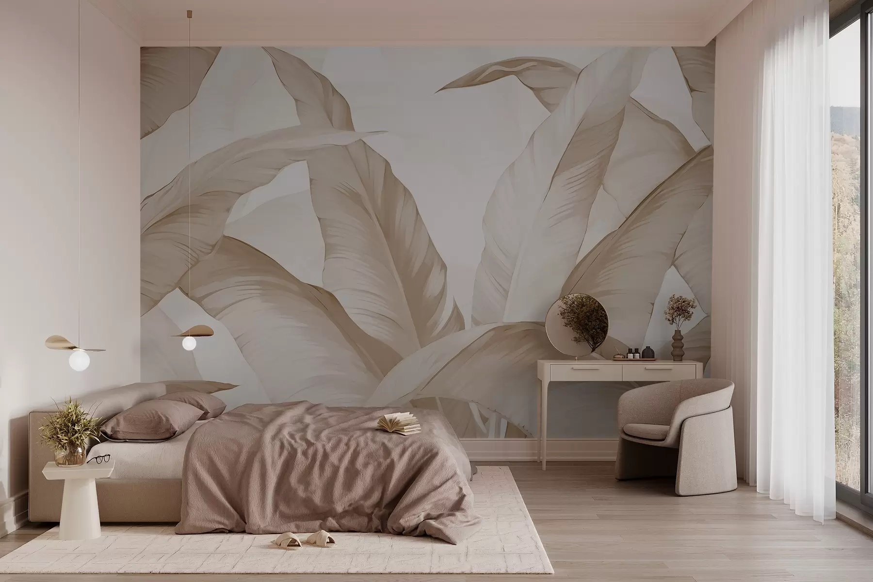 murales de pared Hojas de plátano w02999v2