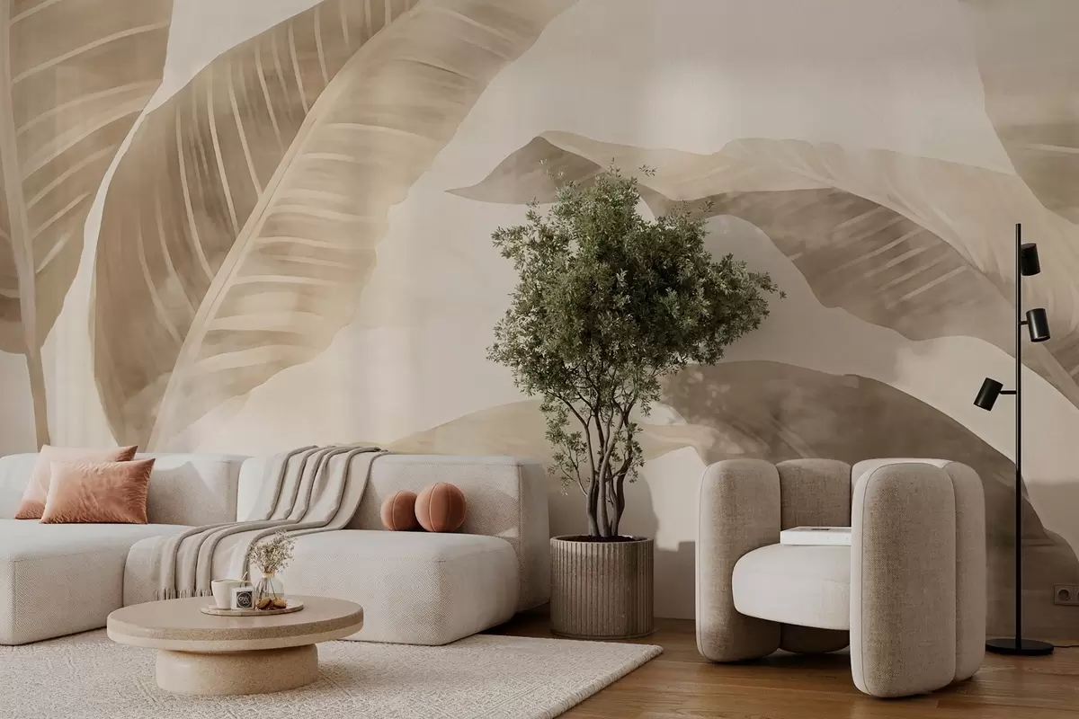 murales de pared Hojas de estilo vintage w03049