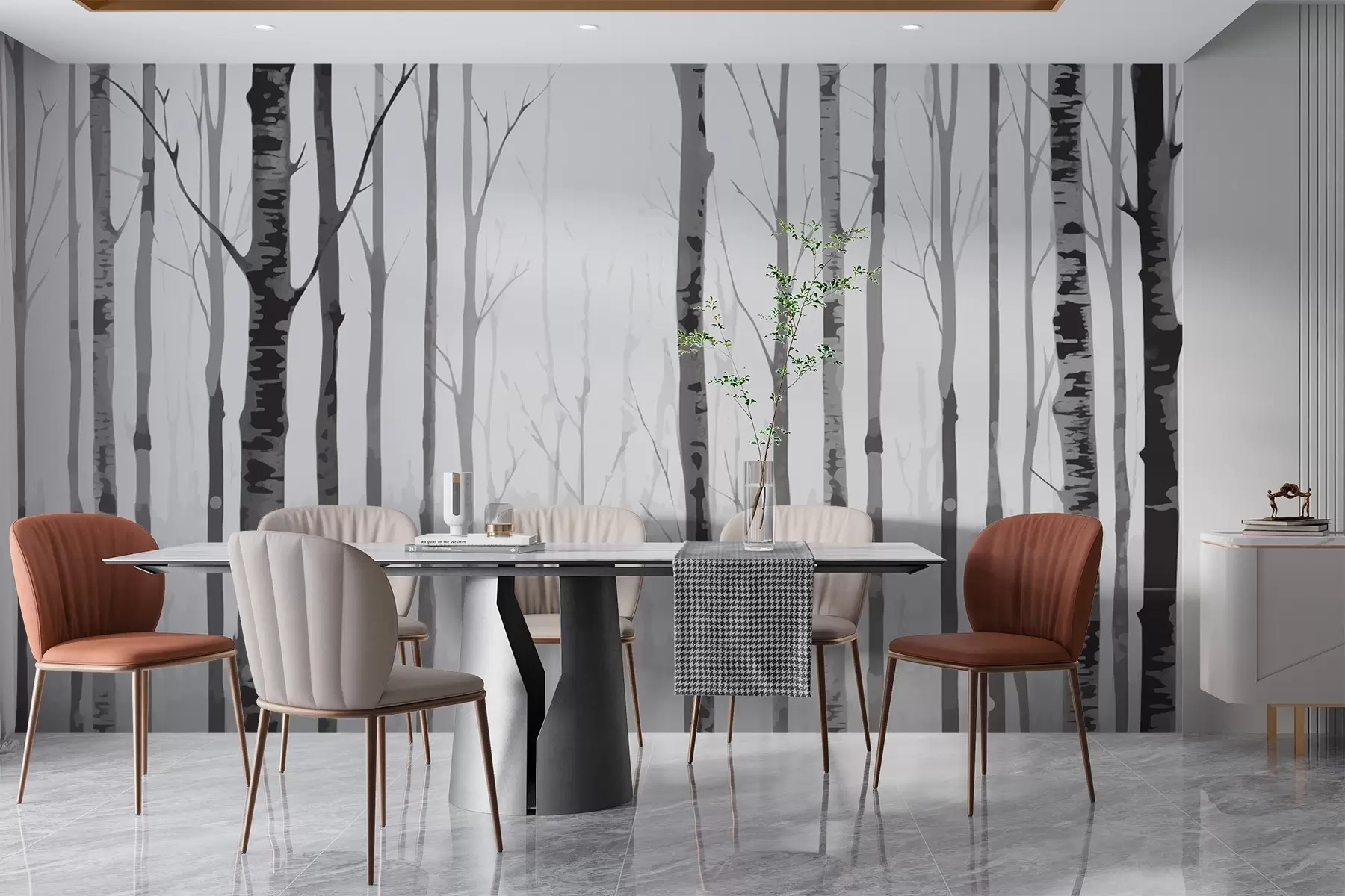 murales de pared Bosque de abedules w03055