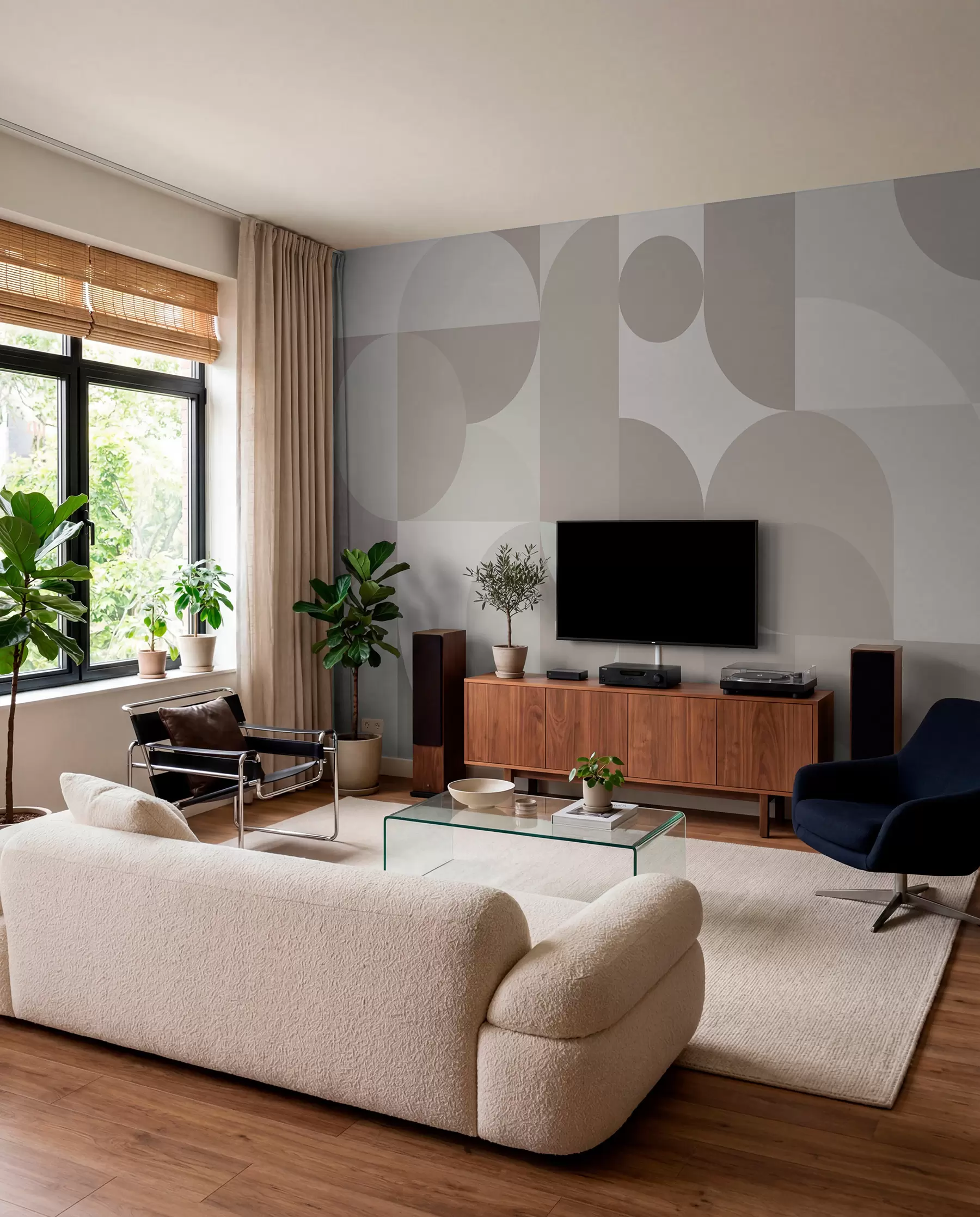 murales de pared Ritmo de formas redondas w03058