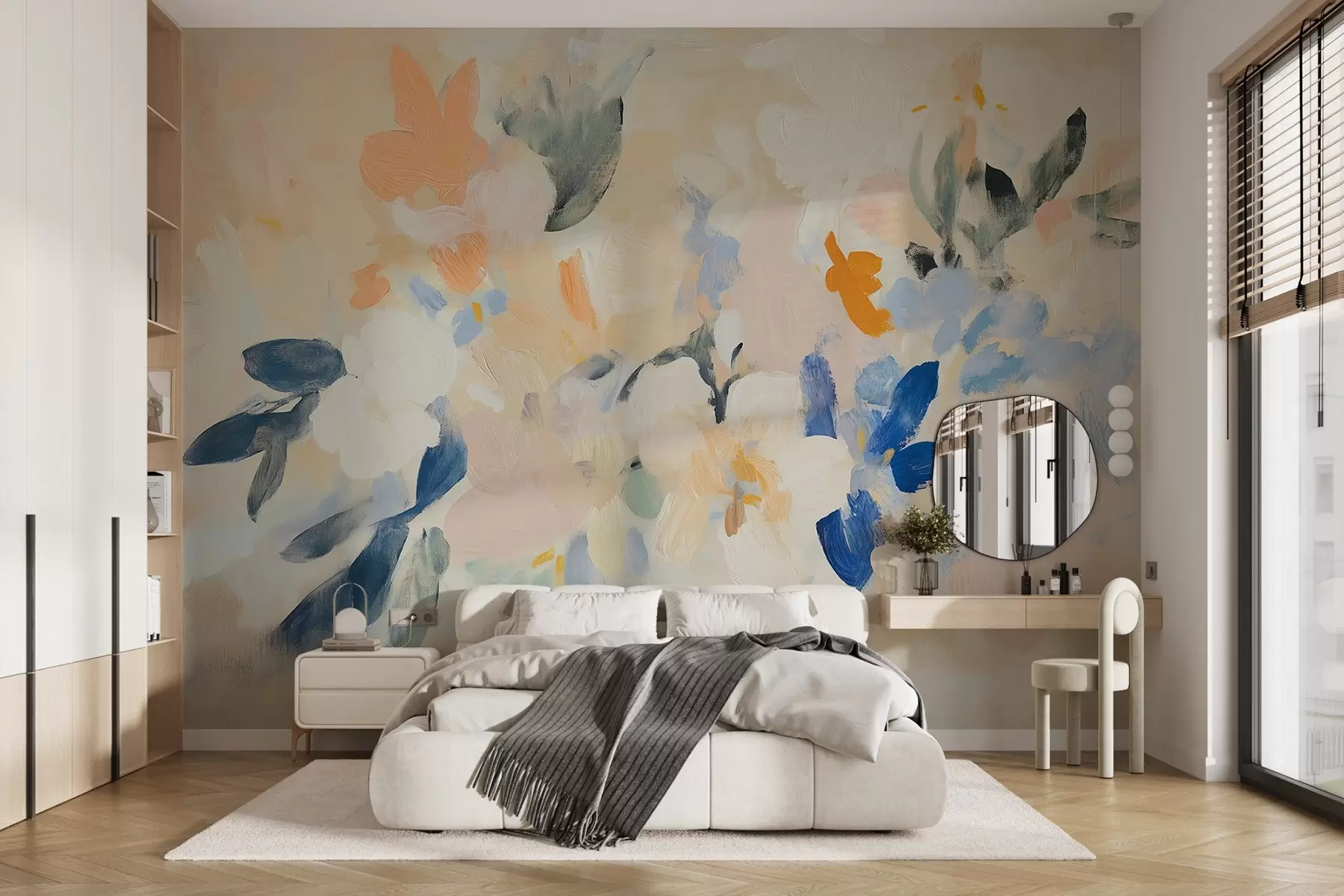 murales de pared Flores abstractas en estilo de pintura acrílica w08769
