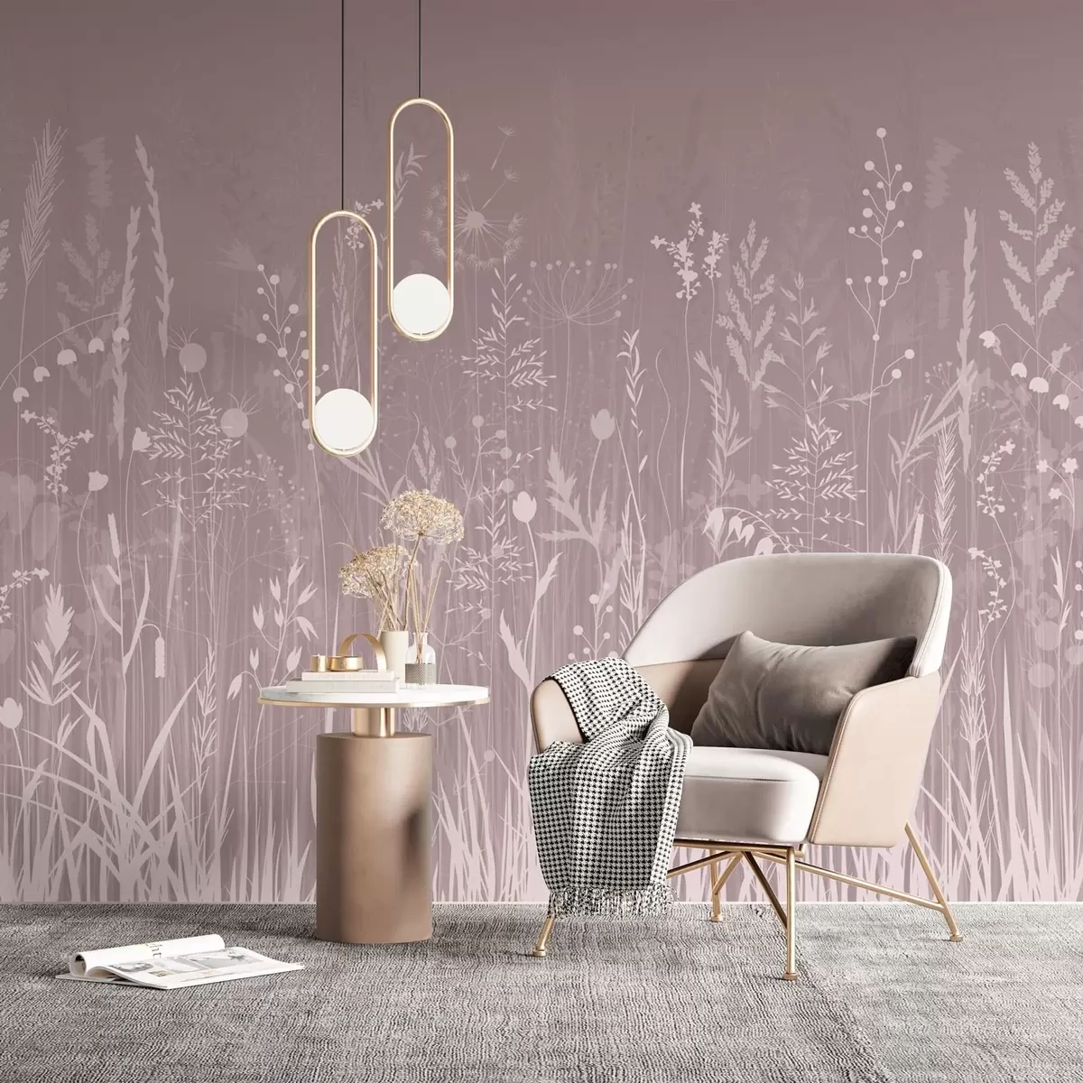 murales de pared Flores y plantas silvestres w03143v4