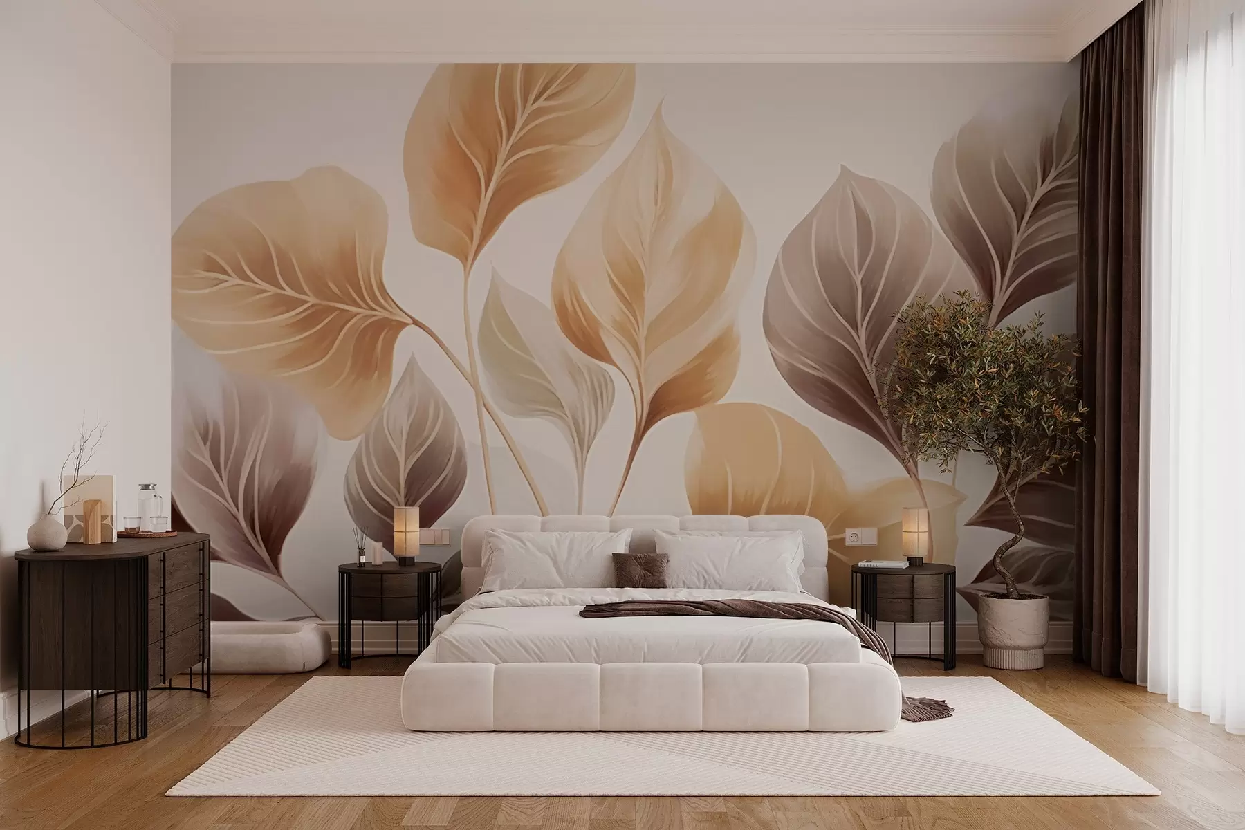 murales de pared Hojas grandes w03138