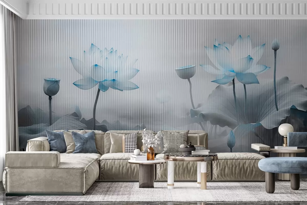 murales de pared Vista de lotos detrás de un cristal w03200v1