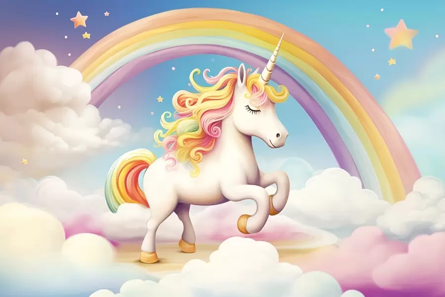murales de pared Unicornio bajo el arcoíris w08820