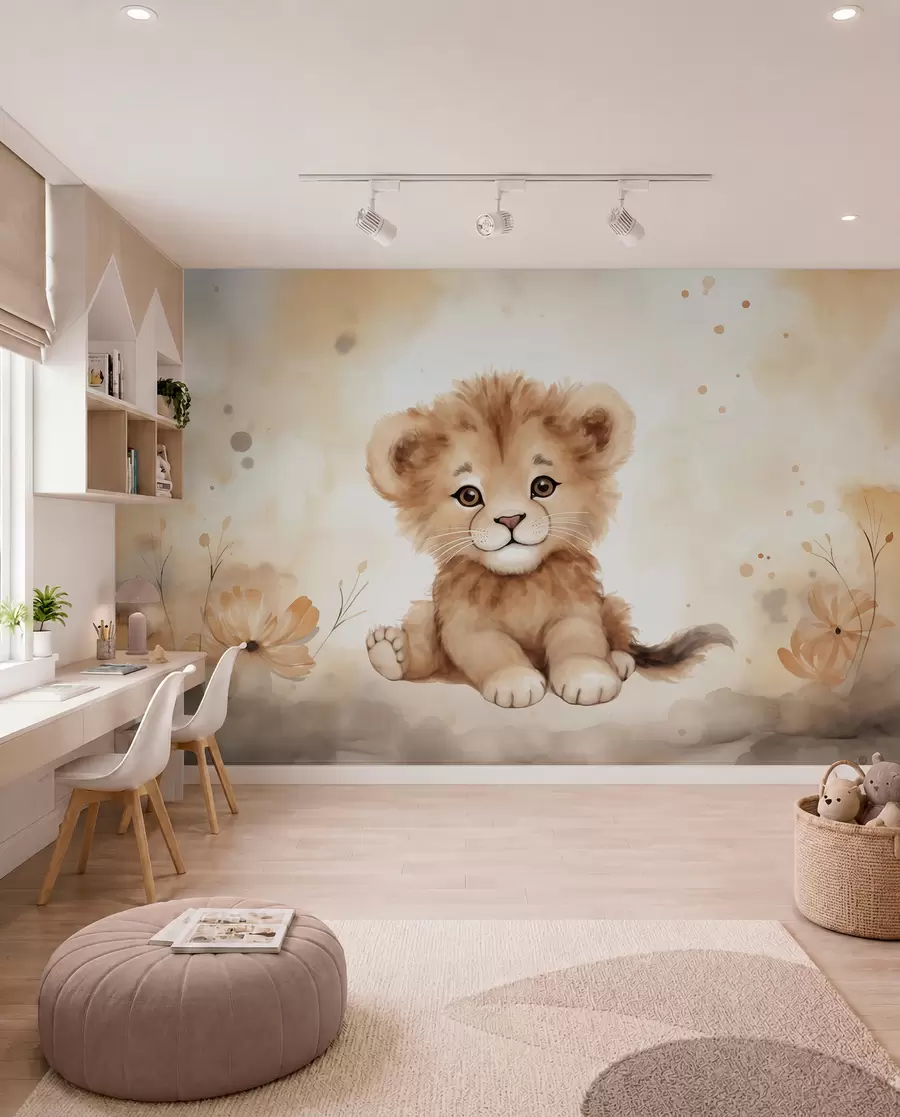 murales de pared Retrato de un leoncito w08844
