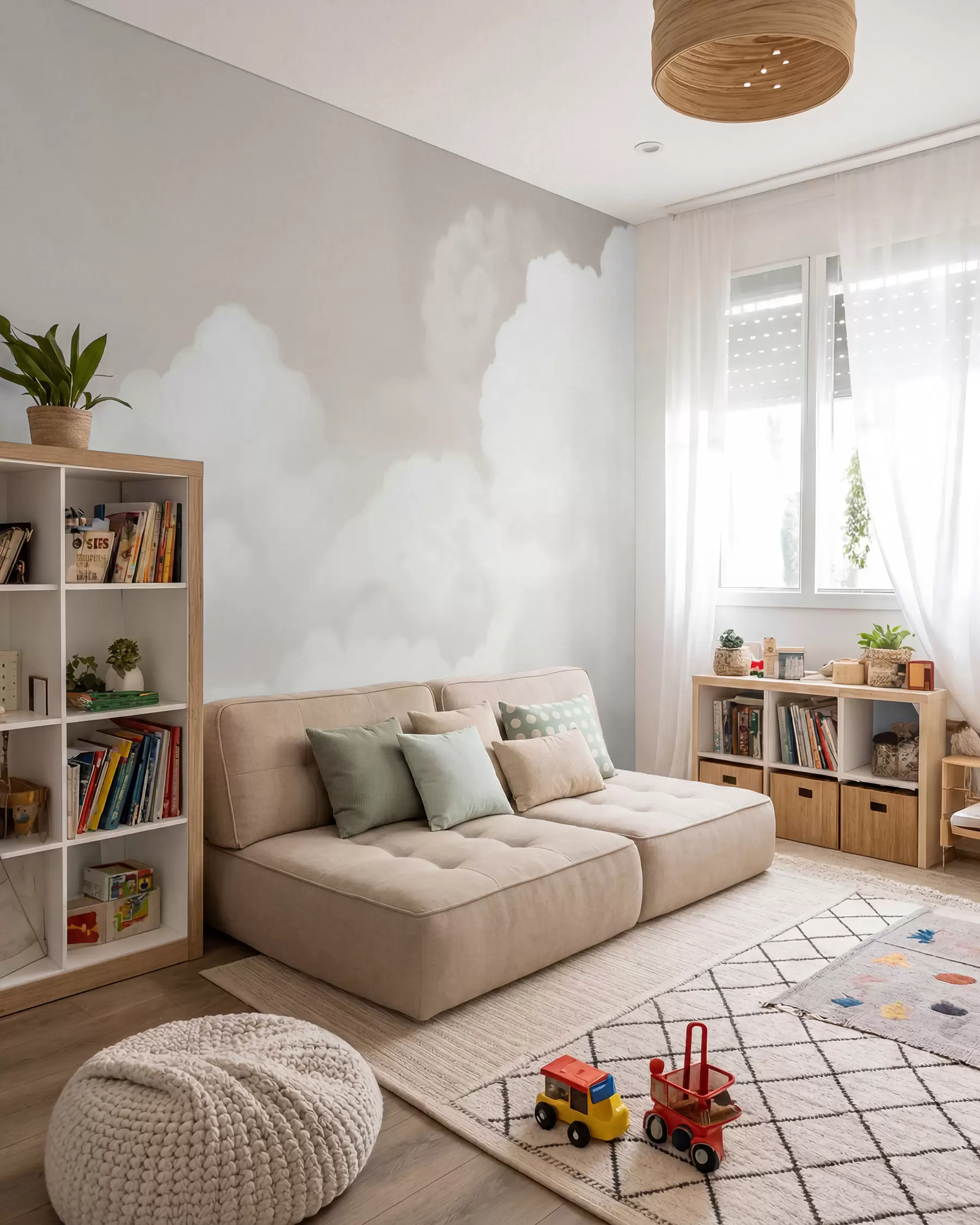 murales de pared Nubes color crema w03301v2