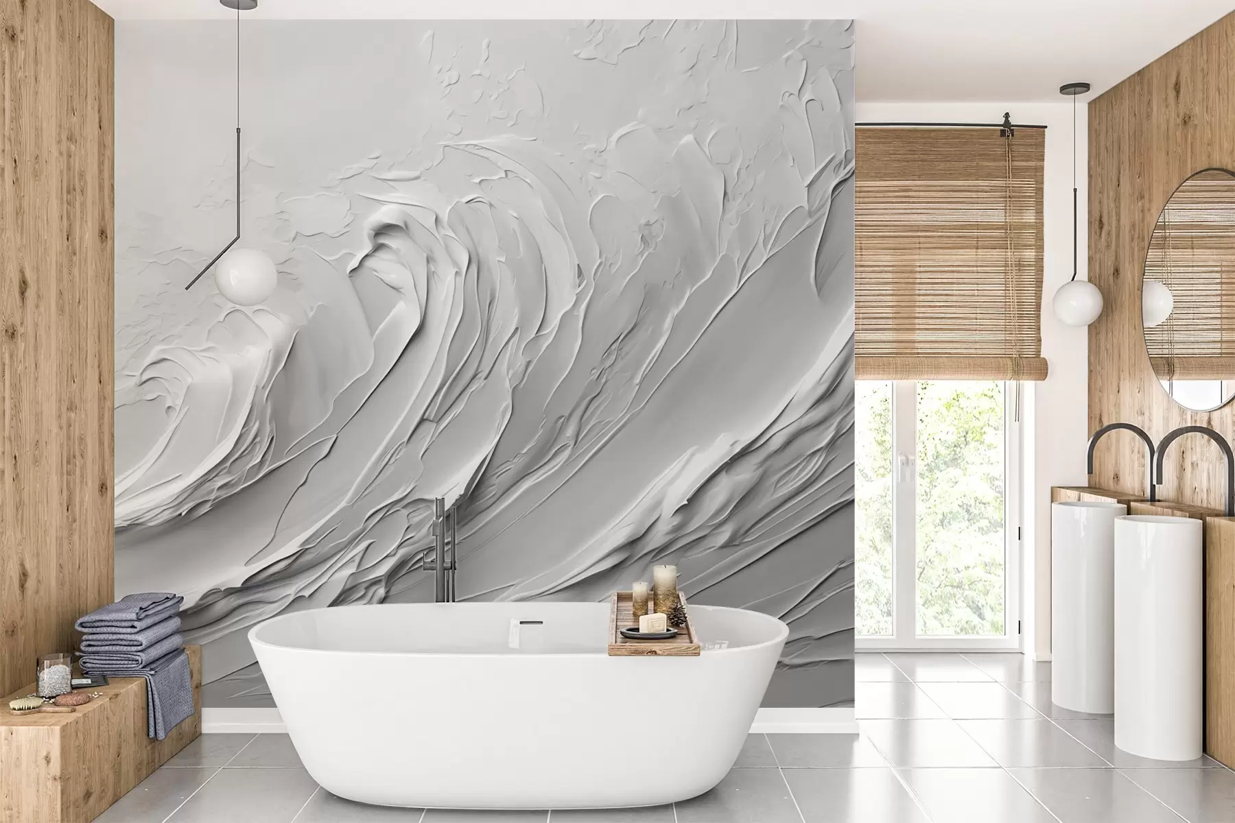 murales de pared Onda abstracta w03311