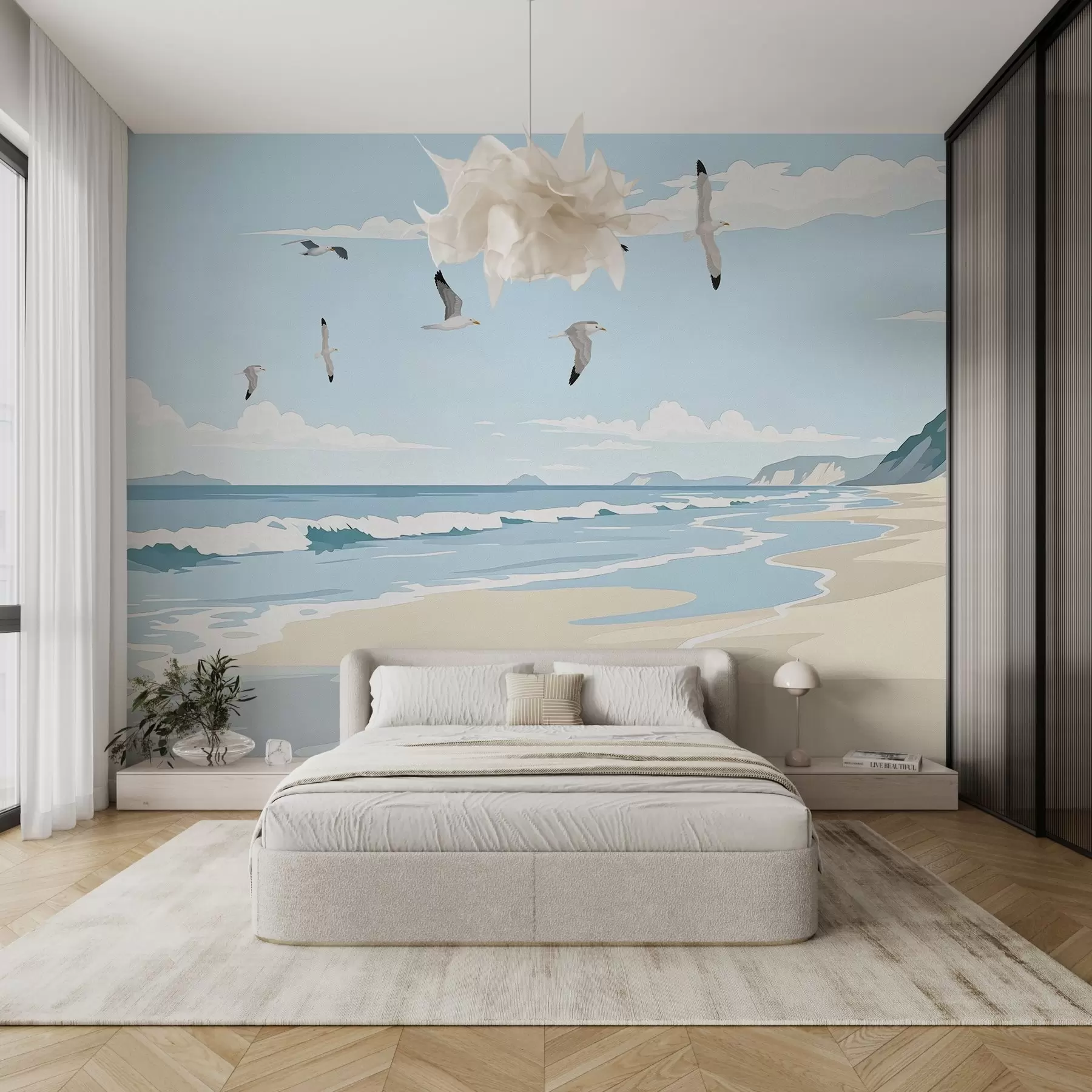 murales de pared Paisaje marino pintado al óleo w03338