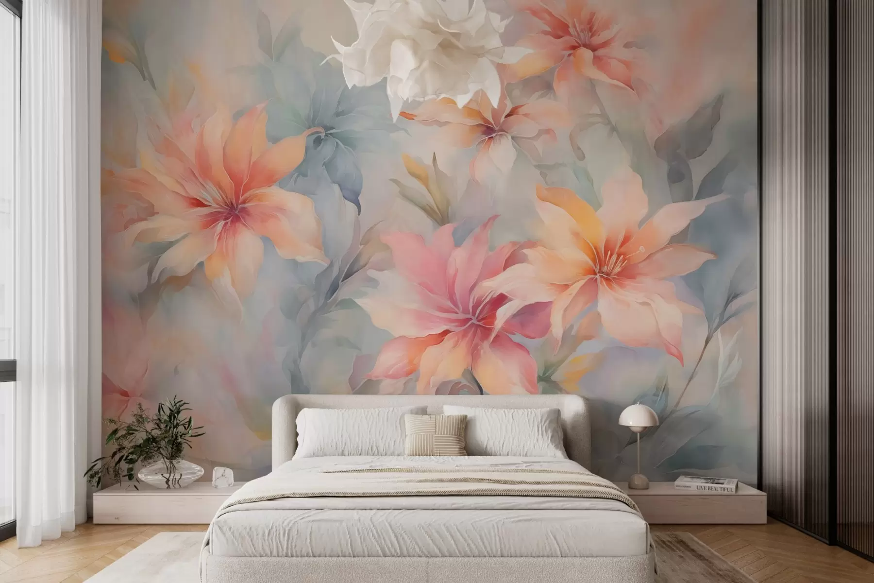 murales de pared Flores abstractas brillantes w03362