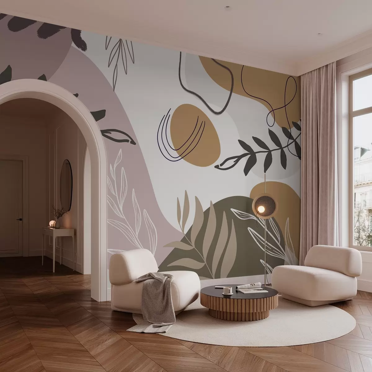 murales de pared Motivos vegetales abstractos w03262