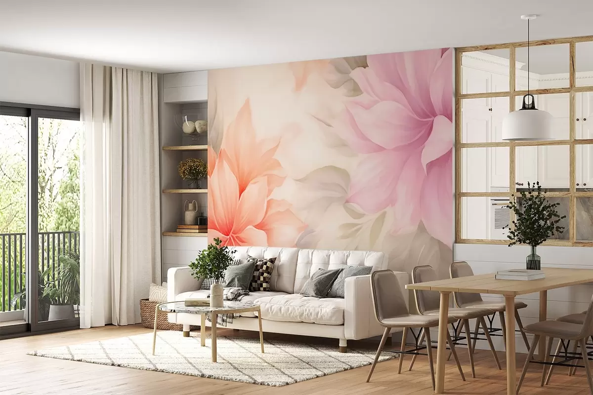 murales de pared Delicados pétalos de flores w03372